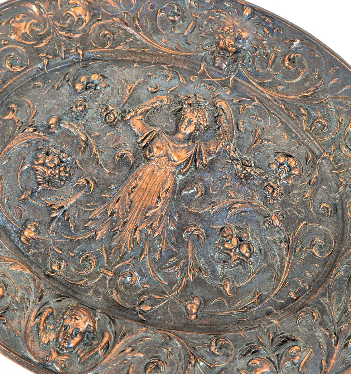 rare all original copper-plated ornamental cast iron american radiator oversized presentation wall plaque