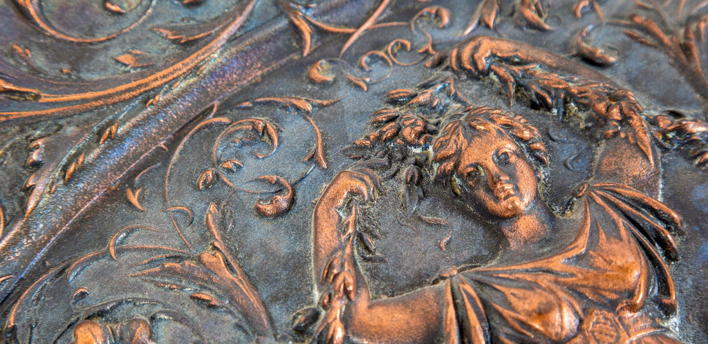 rare all original copper-plated ornamental cast iron american radiator oversized presentation wall plaque