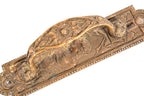 seldom found original 1870's antique american ornamental cast bronze figural exterior store door handle