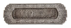 highly desirable 1880's oversized antique american ornamental cast iron exterior entrance door "mail" slot with intact hinged flap