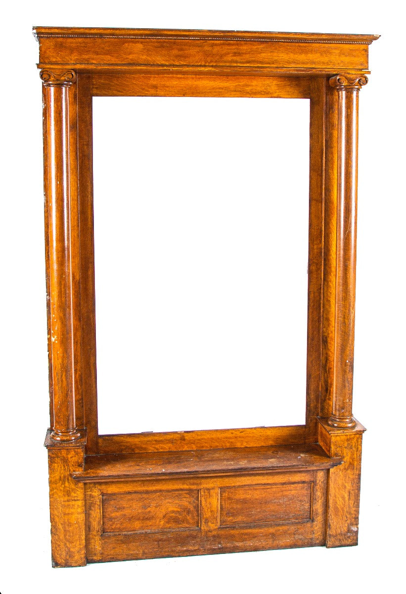 well-maintained 19th century american victorian salvaged chicago golden oak wood residential console or pier mirror with columns