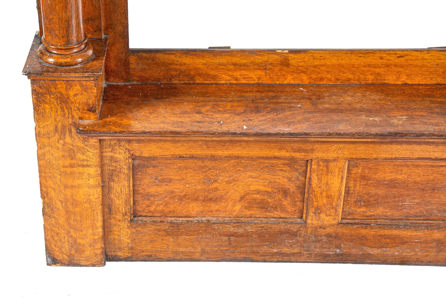 well-maintained 19th century american victorian salvaged chicago golden oak wood residential console or pier mirror with columns