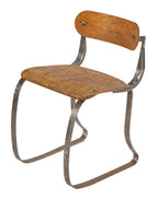 hard to find original antique american industrial "health" posture chair with intact seat and backrest
