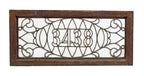 original and intact 19th century salvaged chicago beveled edge leaded glass transom address window with oak wood frame