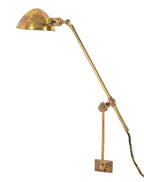 rare late 19th or early 20th century wall-mount "o.c.white" architect's drafting table or wall lamp with bronze knuckle and wrist joints