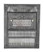 19th century salvaged chicago dawson brothers ornamental cast iron fireplace front with detachable summer cover