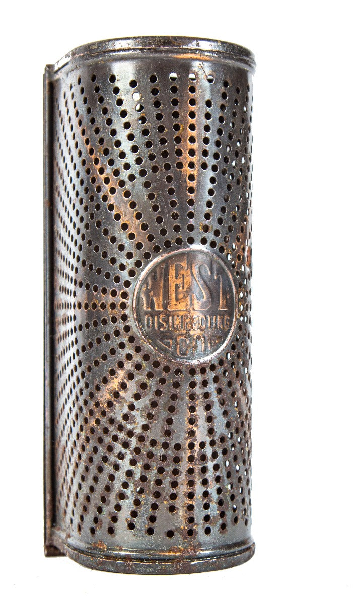 rare 1920's original wrigley chewing gum factory copper-plated restroom or lavatory "west" wall-mount deodorizer