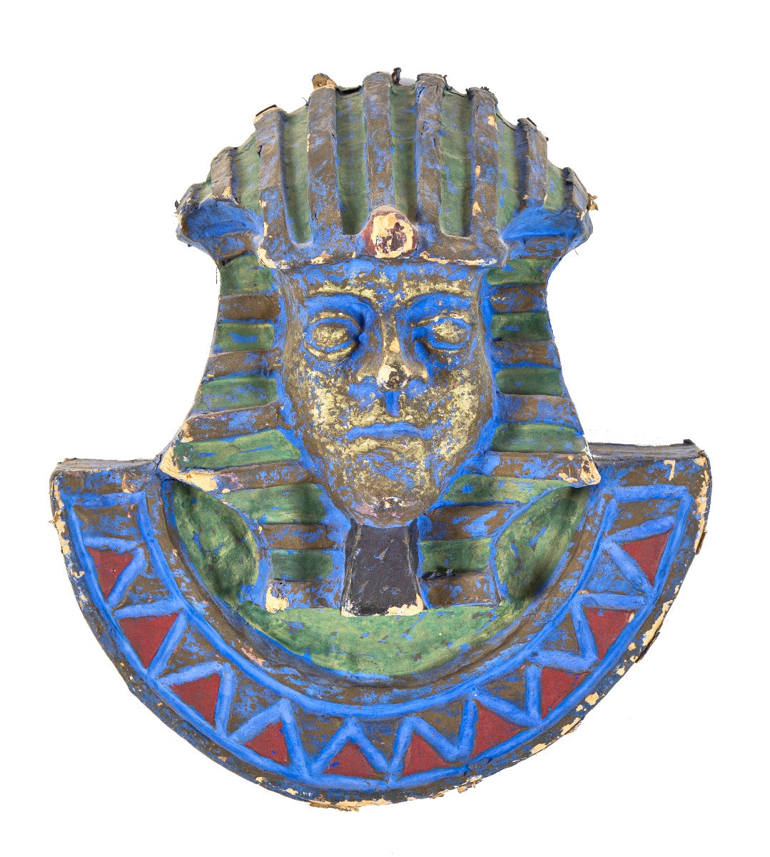 original c. 1920's antique american egyptian revival hand-painted paper mache civic opera house stage prop