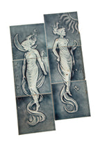 group of 19th century all original salvaged chicago richly colored and finely detailed full-figure fireplace tiles