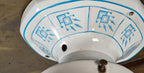 highly sought after original single electric light art deco style interior residential pendant with baked enameled accent