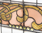 phenomenal 19th century original salvaged chicago heavily ornamented beveled and stained glass transom window with faceted jewels