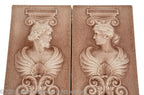 matching set of rare 19th century neoclassical style 30 x 6 inch victorian-era figural tiles by american encaustic tile company