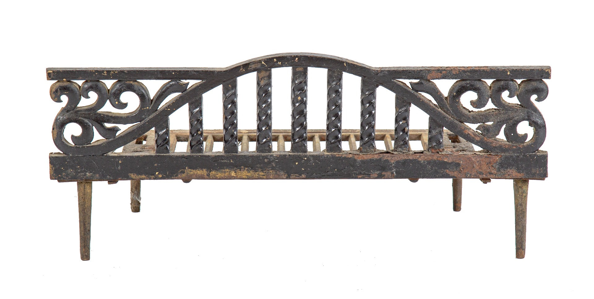 19th century salvaged chicago ornamental cast iron interior residential fireplace coal or wood basket