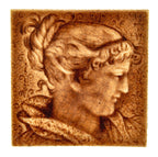 all original and intact 1890's isaac broom-designed salvaged chicago residential fireplace figural portrait tile