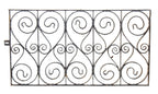 original and intact 19th century antique american salvaged chicago victorian era black enameled decorative wrought iron exterior residential scrolliated window guard