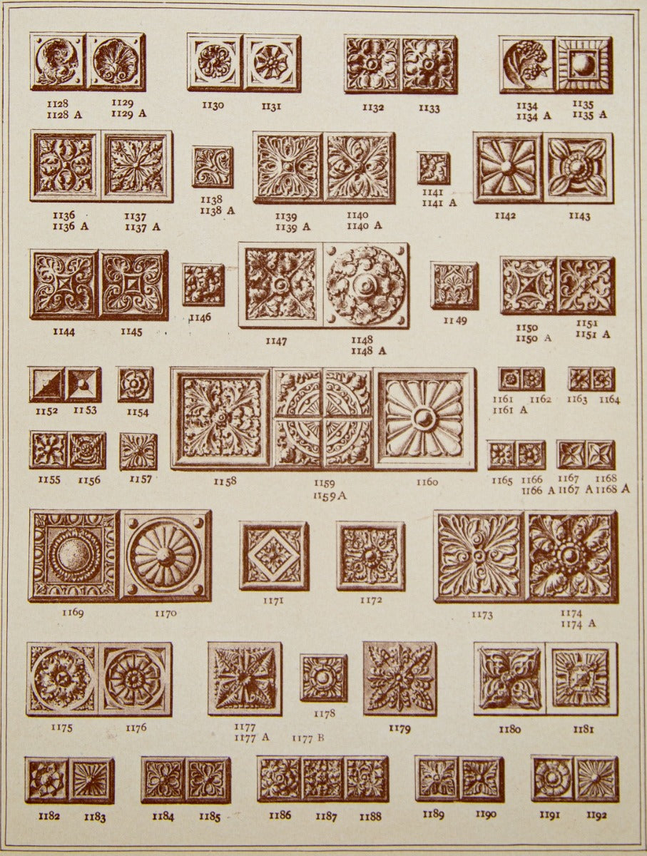 rare early to mid-1880s red slip glaze exterior residential northwestern terra cotta "satyr" figural panel or block