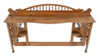 19th century solid oak fireplace overmantel with original varnished finish and beveled edge glass mirrors