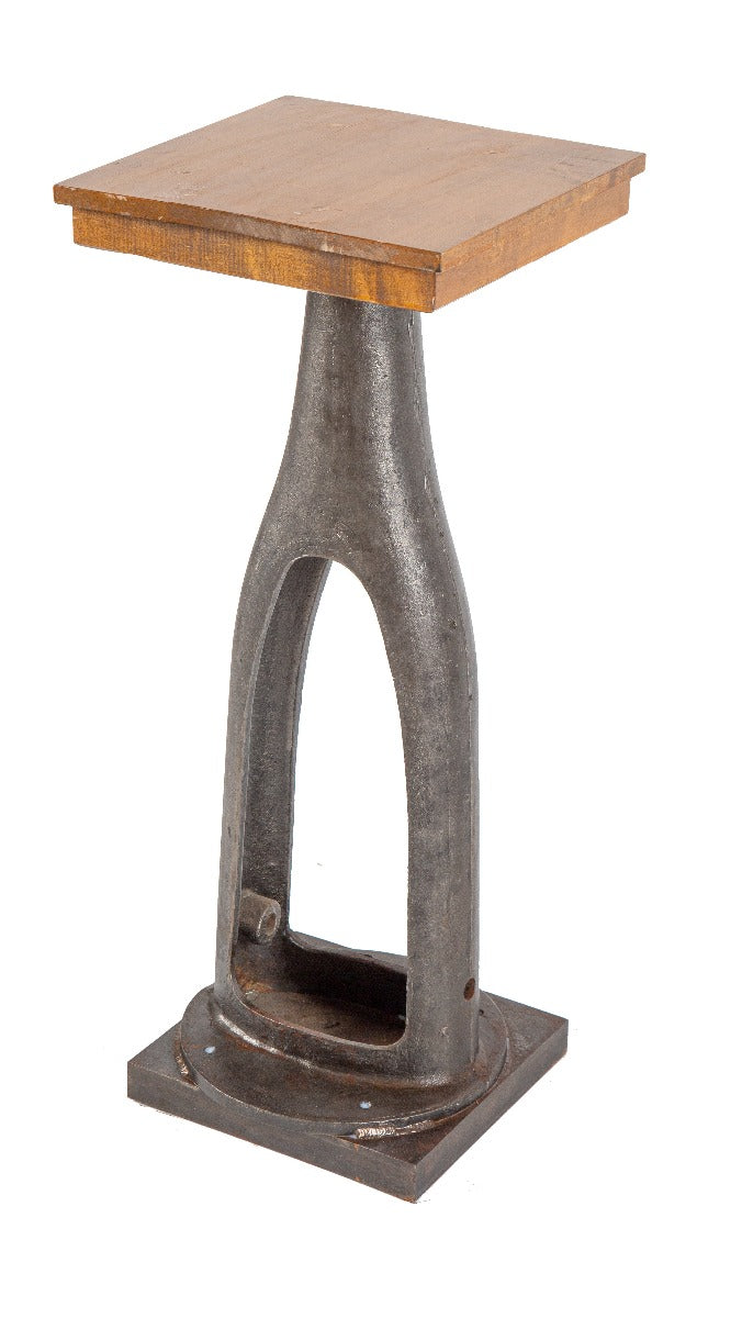 vintage american industrial heavy duty custom-built salvaged chicago machine base with newly added wood top