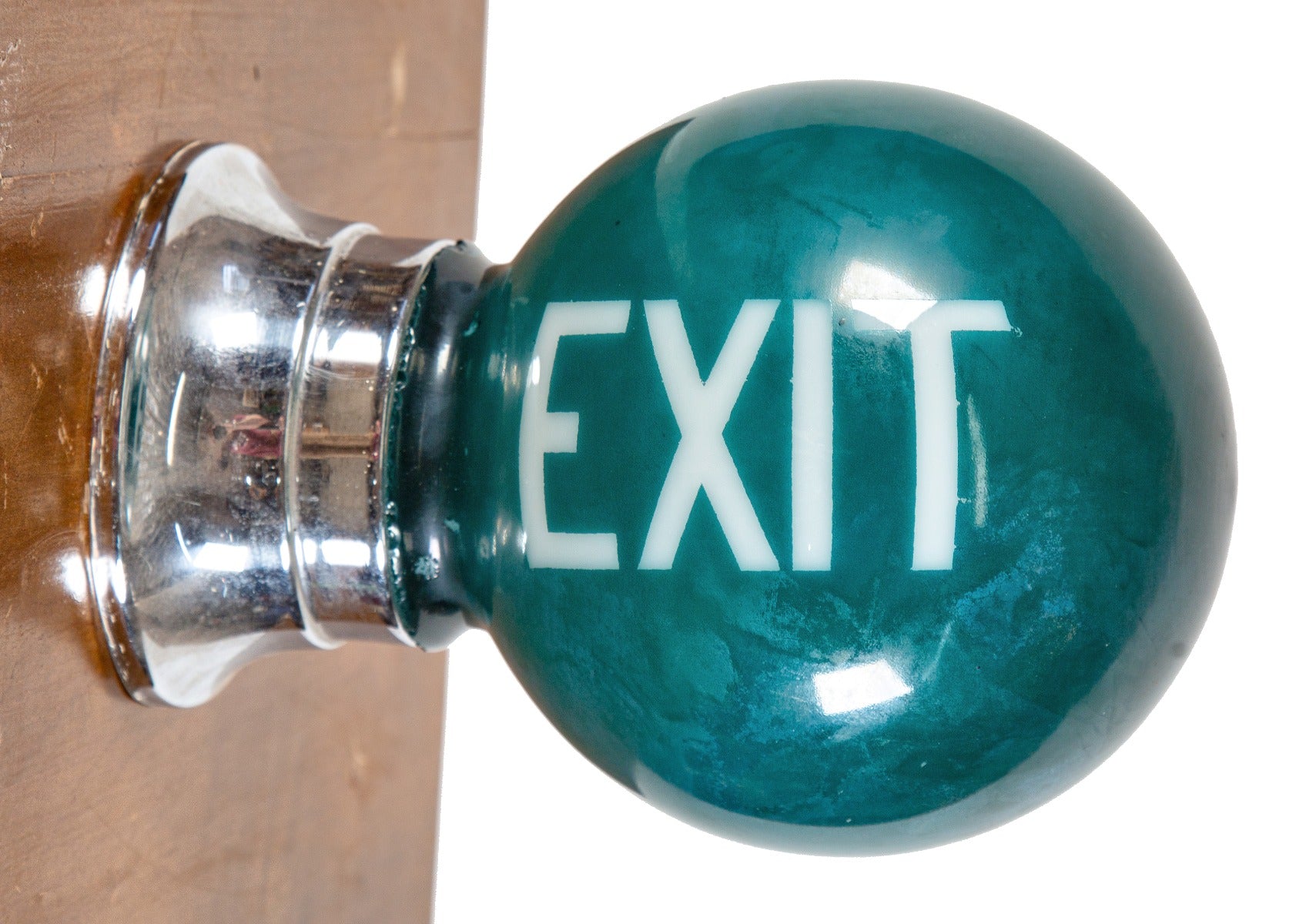 hard to find salvaged chicago commercial building 1930s illuminated kopp glass green glass exit light fixture