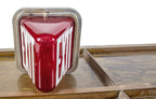 original double-sided ruby red kopp depression-era salvaged chicago illuminated exit light with intact aluminum fitter