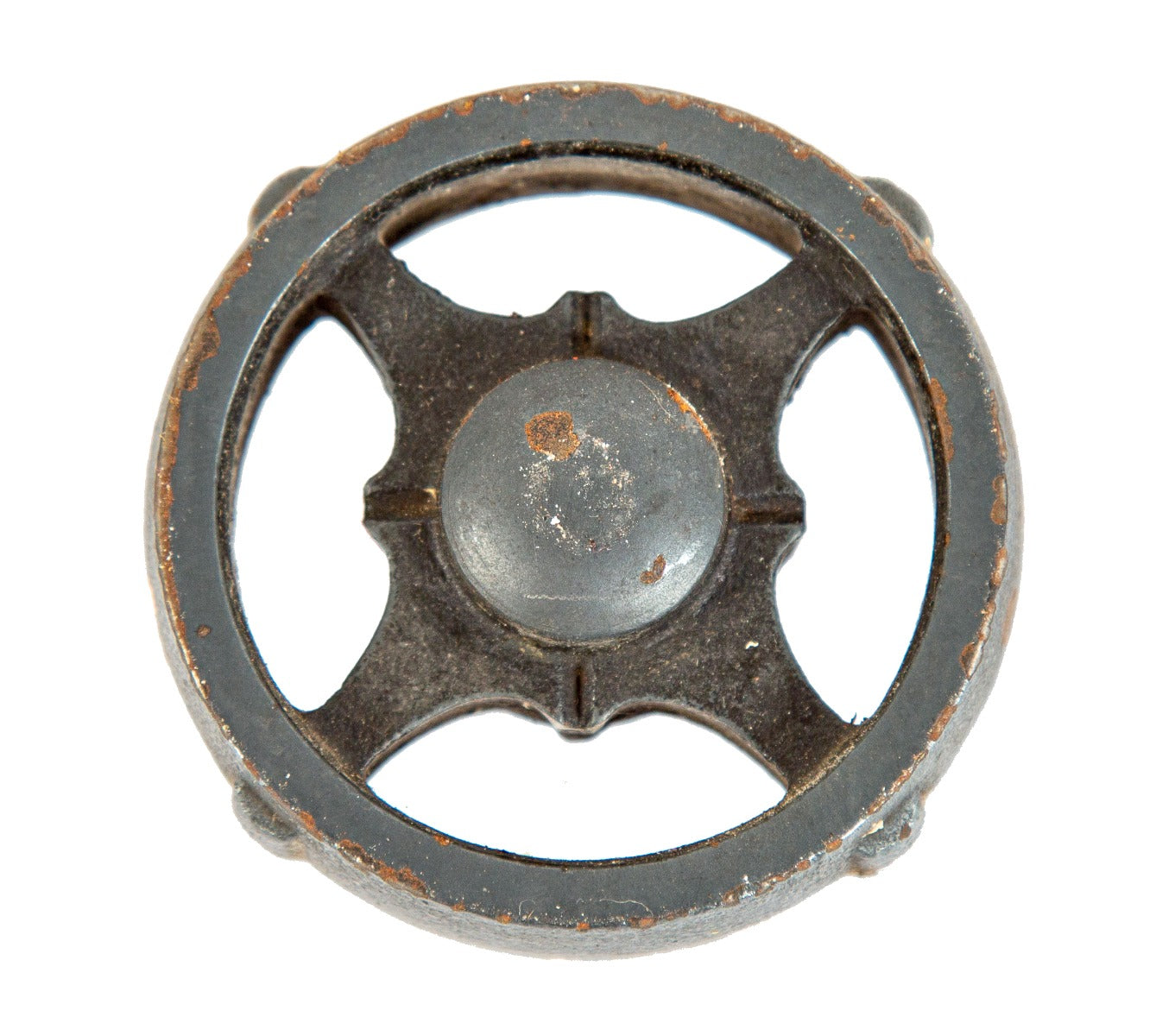 original 19th century oversized outer door ornamental cast iron rookery building doorknob with bower-barff finish