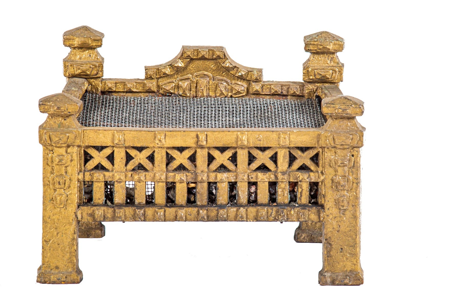 early 20th century antique american salvaged chicago bungalow residential fireplace electric log basket