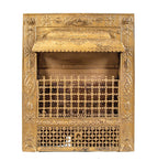 rare all original and fully functional 19th century salvaged chicago interior residential fireplace "lion gas grate"