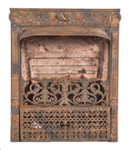 exceptional all original 19th century salvaged chicago dawson brothers residential fireplace gas insert with copper-plated finish
