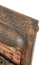 exceptional all original 19th century salvaged chicago dawson brothers residential fireplace gas insert with copper-plated finish