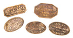 group of very rare 19th and early 20th century cast brass and bronze evanston concrete sidewalk markers