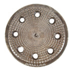 rare late 19th or early 20th century salvaged chicago ornamental cast iron coal chute with brushed metal finish