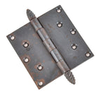 single original 19th century custom-designed ornamental cast iron burnham and root salvaged rookery building door hinge