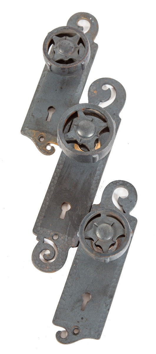 group of historically important original burnham and root salvaged chicago rookery building interior office door hardware