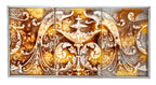 hard to find original salvaged chicago 19th century american victorian custom-framed majolica fireplace tiles with winged dragons