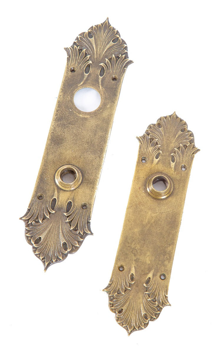 19th century richardsonian romanesque style ornament cast brass residential entrance door hardware