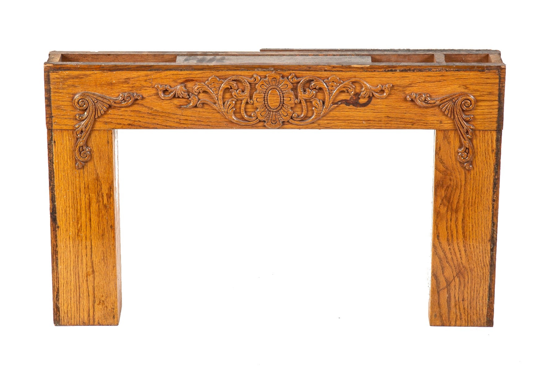 original foster-munger salvaged chicago golden oak wood double-sided door surround with intact finish