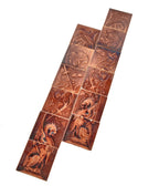 19th century salvaged chicago reddish-brown american victorian residential fireplace tile sets with winged dragons