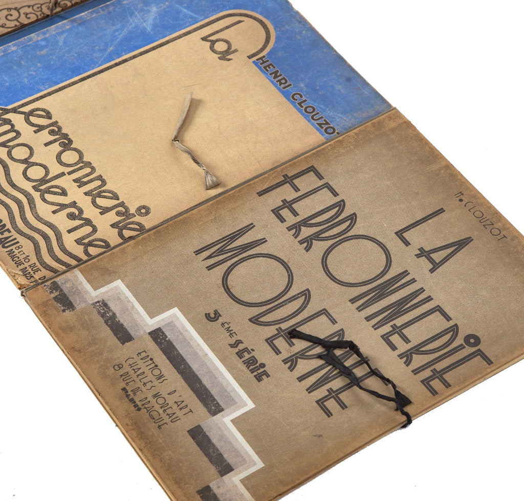 group of three la ferronneric moderne french art deco plate folders owned by architectural firm of mundie and jensen