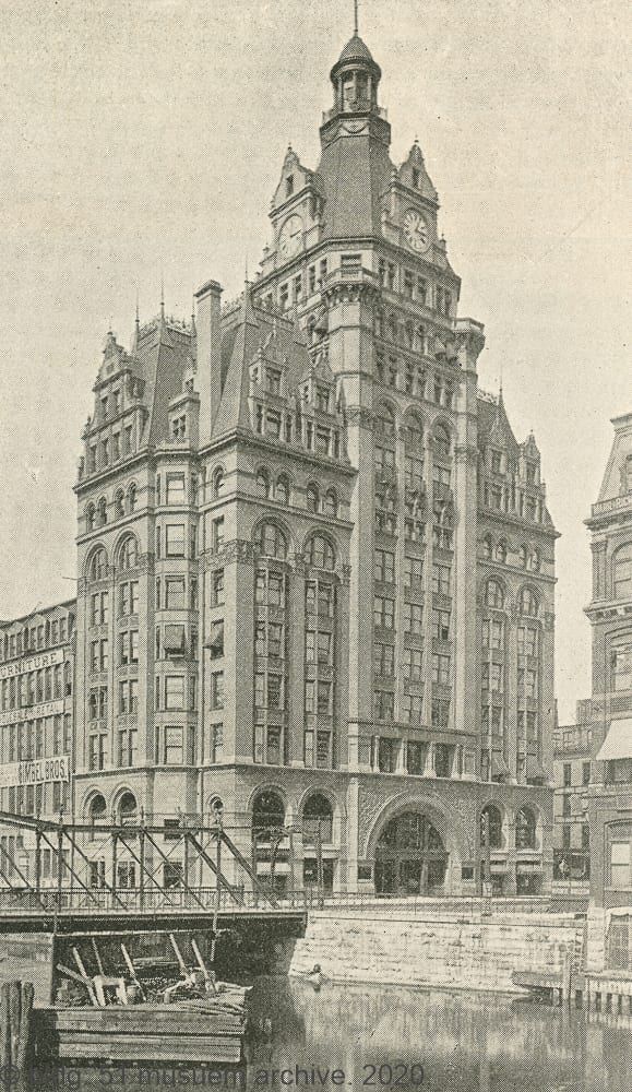 solon spencer beman-designed ornamental cast iron 1890s pabst commerical building doorknob and backplate