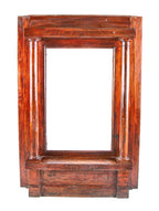 solidly built 19th century interior residential salvaged chicago quarter-sawn oak wood pier mirror with original finish