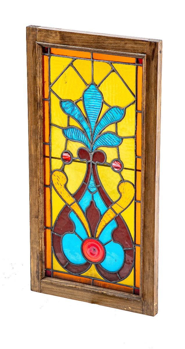 impressive 19th century flanagan and biedenweg salvaged chicago art glass sidelight