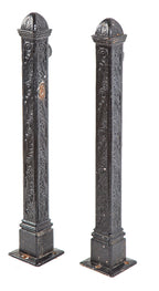 hard to find salvaged chicago 1880s reder foundry ornamental cast iron exterior black enameled newel posts