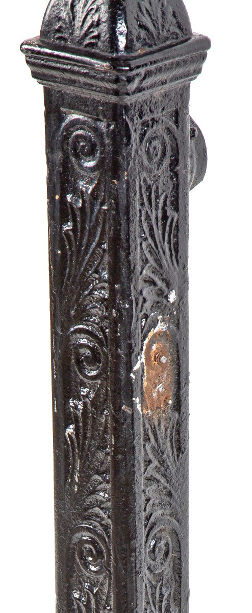 hard to find salvaged chicago 1880s reder foundry ornamental cast iron exterior black enameled newel posts