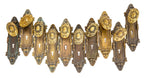 hard to find early 20th century yale and towne "meridian" pattern ornamental brass doorknobs with matching backplates