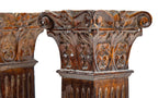 all original 19th century tapered and fluted solid cherry wood diminutive columns with hand-carved columns