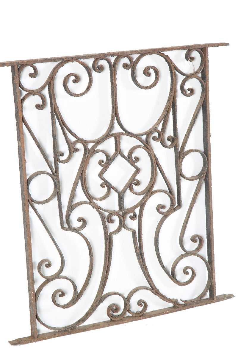 19th century original salvaged chicago exterior residential ornamental wrought iron window grille