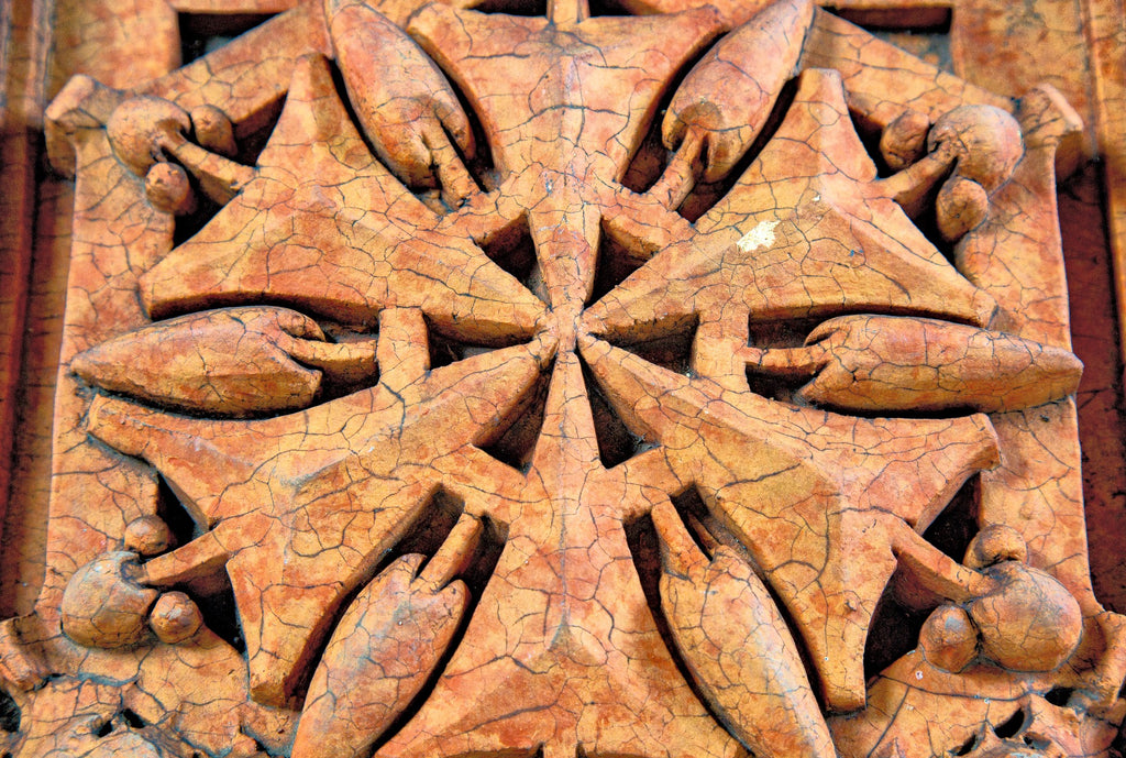rare three-sided 1936-37 george grant elmslie-designed thomas a. edison school three-sided terra cotta cornice ornament