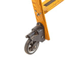Original vintage american industrial fully functional "cotterman" solid oak wood chicago public library rolling ladder