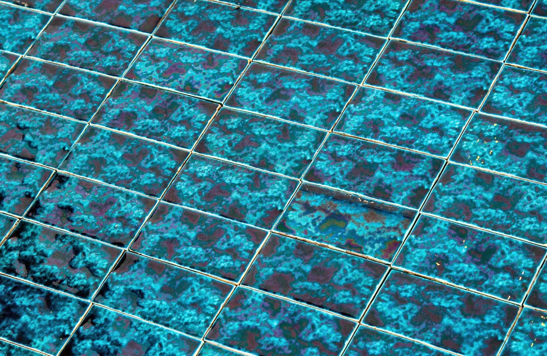 huge lot of original providential richly colored mottled blue 3 x 2 inch victorian fireplace surround majolica tiles