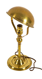 hard to find original early 20th century tilting spun brass faries table lamp with pivoting shade or reflector